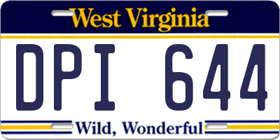 WV license plate DPI644