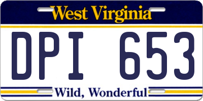 WV license plate DPI653
