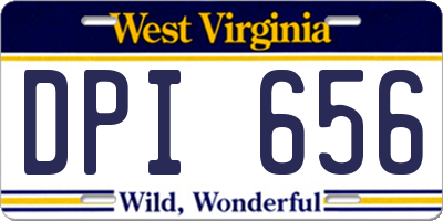 WV license plate DPI656