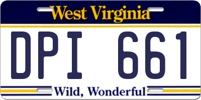 WV license plate DPI661