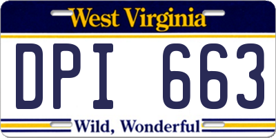 WV license plate DPI663
