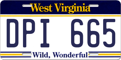 WV license plate DPI665