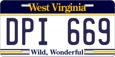 WV license plate DPI669