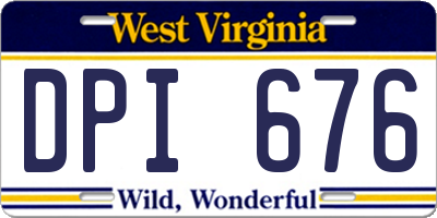 WV license plate DPI676
