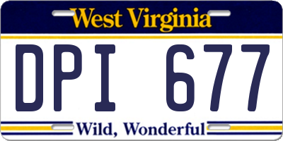 WV license plate DPI677