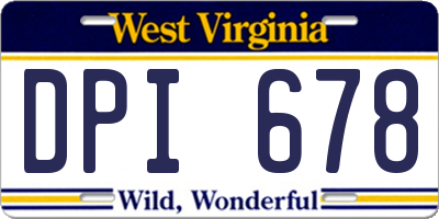 WV license plate DPI678