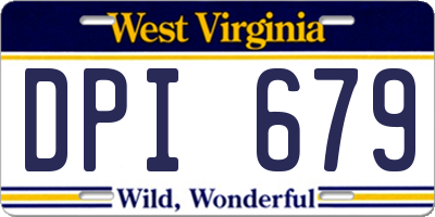WV license plate DPI679