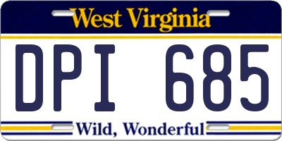 WV license plate DPI685