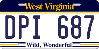 WV license plate DPI687