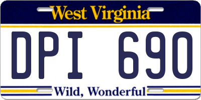 WV license plate DPI690