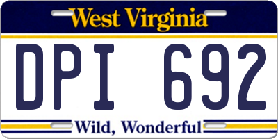 WV license plate DPI692
