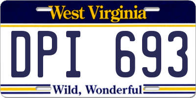 WV license plate DPI693
