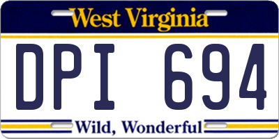 WV license plate DPI694