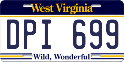 WV license plate DPI699