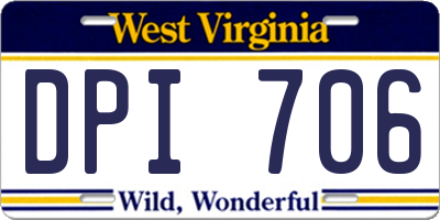WV license plate DPI706