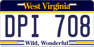 WV license plate DPI708
