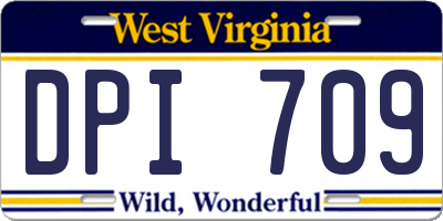 WV license plate DPI709