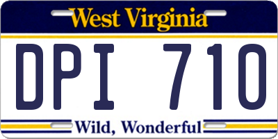 WV license plate DPI710