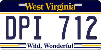 WV license plate DPI712