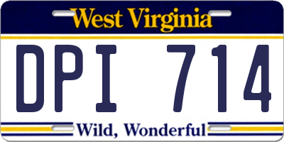 WV license plate DPI714