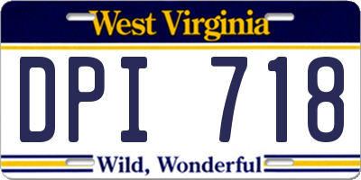 WV license plate DPI718