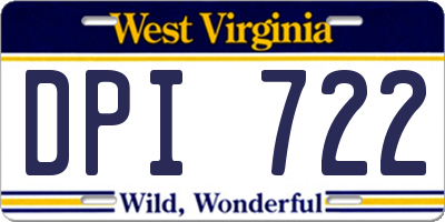 WV license plate DPI722