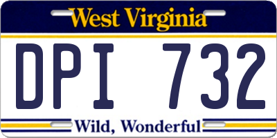 WV license plate DPI732