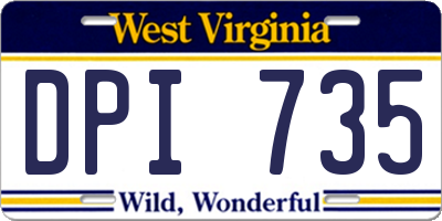 WV license plate DPI735
