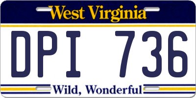 WV license plate DPI736