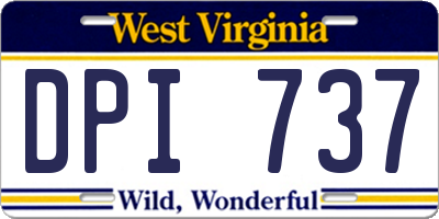 WV license plate DPI737