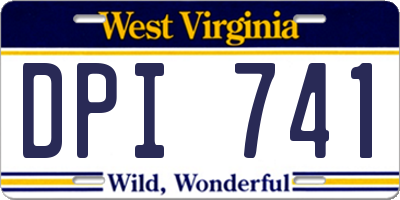 WV license plate DPI741