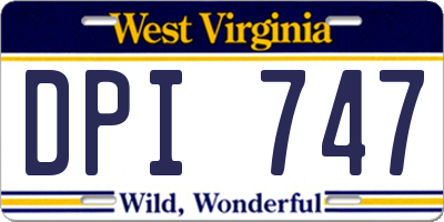 WV license plate DPI747