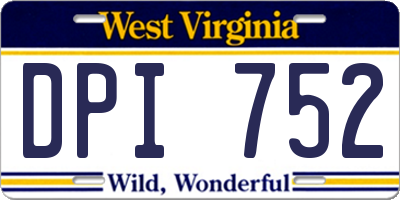 WV license plate DPI752