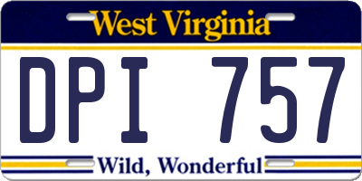 WV license plate DPI757