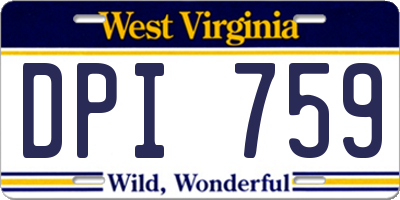 WV license plate DPI759