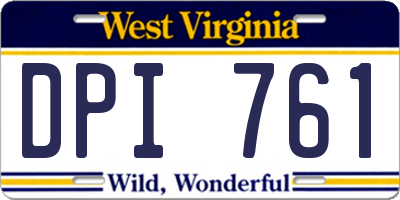 WV license plate DPI761