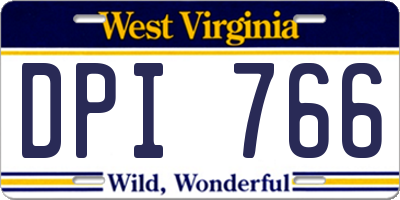 WV license plate DPI766