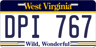 WV license plate DPI767