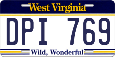 WV license plate DPI769