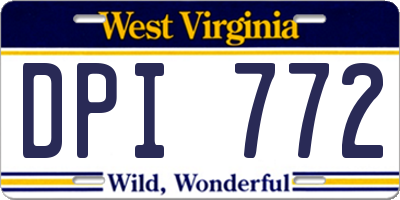 WV license plate DPI772