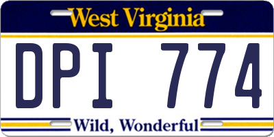 WV license plate DPI774