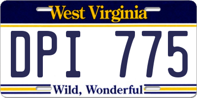 WV license plate DPI775