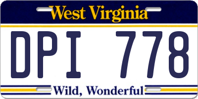 WV license plate DPI778