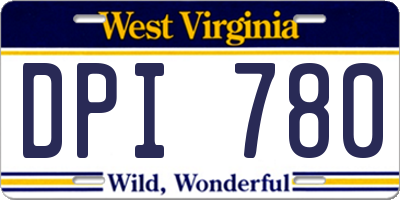 WV license plate DPI780