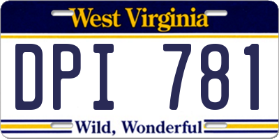 WV license plate DPI781