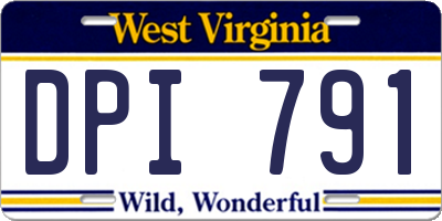 WV license plate DPI791
