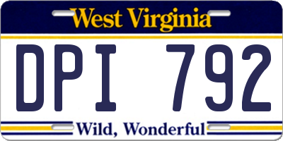 WV license plate DPI792