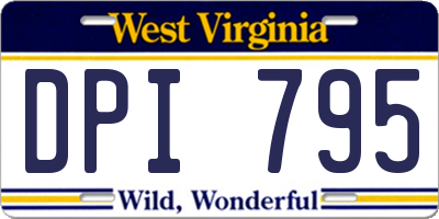 WV license plate DPI795