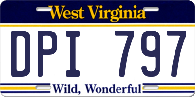 WV license plate DPI797