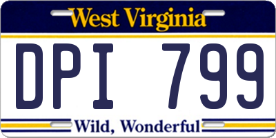 WV license plate DPI799